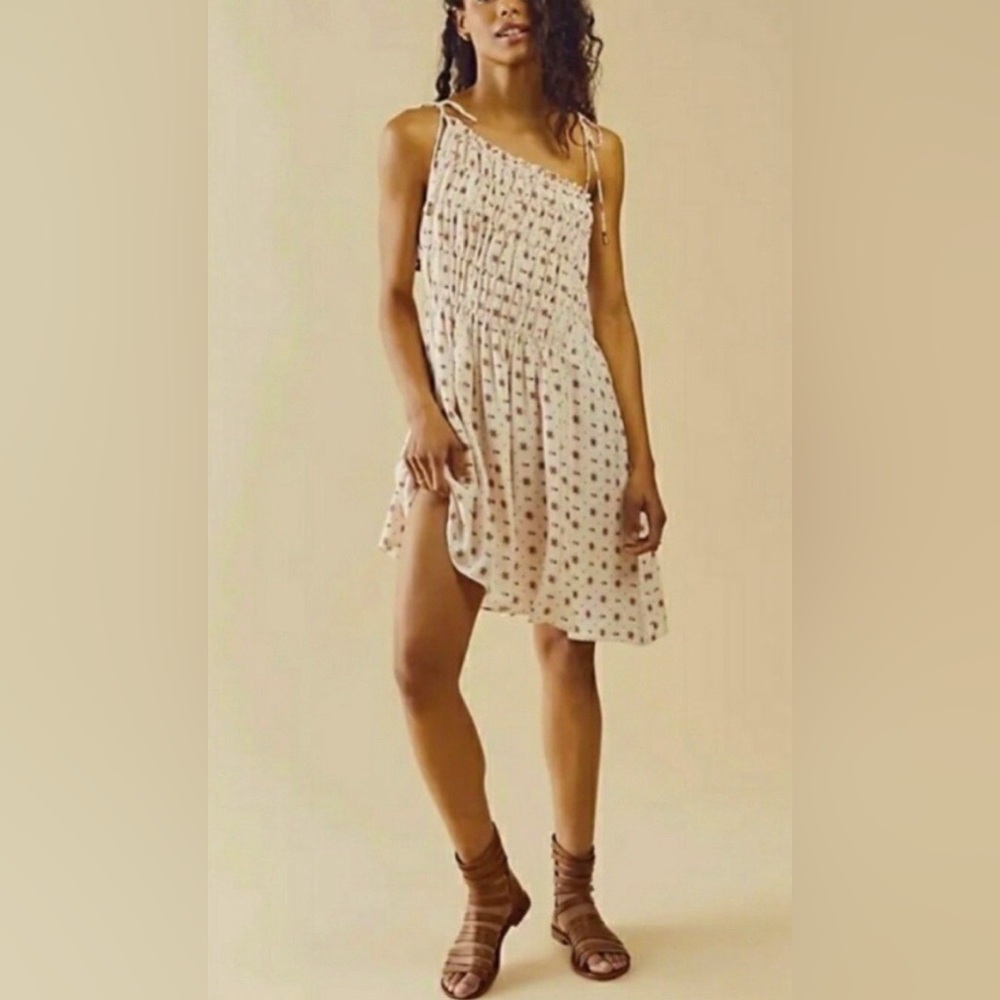 Free People Clementina Sleeveless Mini Dress in Ivory Combo Floral Print